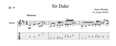 Sir Duke (Стиви Уандер) для гитары