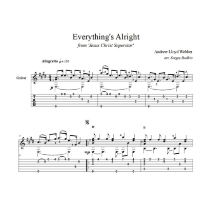 Everything´s Alright (Jesus Christ Superstar)для гитары