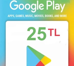 Обложка 25 TL Google Play Подарочная Карта