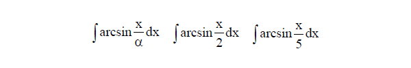 Решенный интеграл вида ∫arcsin(x/α)dx