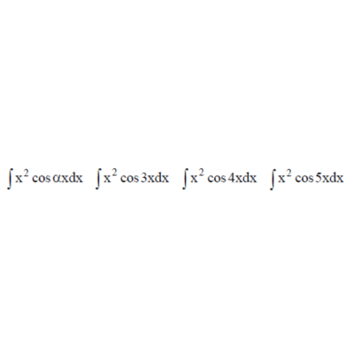 Решенный интеграл вида ∫x^2cos(αx)dx