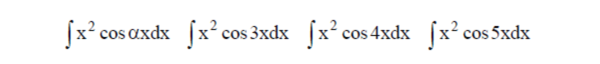 Решенный интеграл вида ∫x^2cos(αx)dx