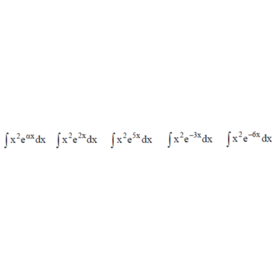 Решенный интеграл вида ∫x^2e^(αx)dx