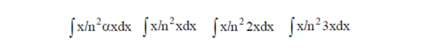 Решенный интеграл вида ∫xln^2(αx)dx