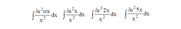 Решенный интеграл вида ∫ln^2(αx)/x^2dx