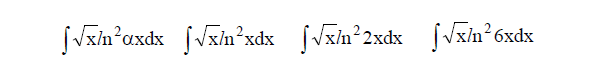 Решенный интеграл вида ∫√xln^2(αx)dx