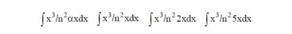 Решенный интеграл вида ∫x^3ln^2(αx)dx