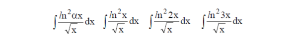 Решенный интеграл вида ∫ln^2(αx)/√xdx