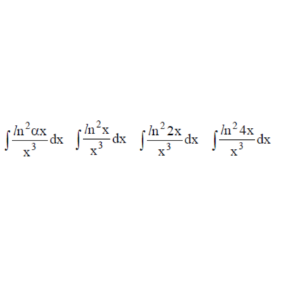 Решенный интеграл вида ∫ln^2(αx)/x^3dx