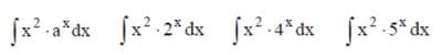 Решенный интеграл вида ∫x^2•a^xdx