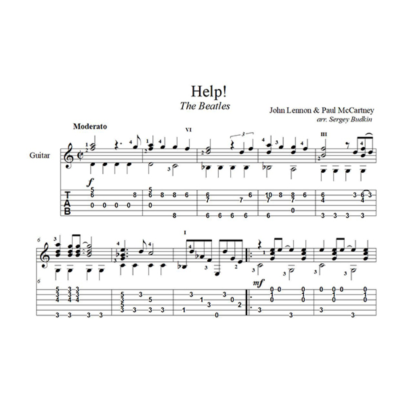 Help! (The Beatles) для гитары