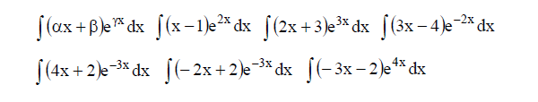 Решенный интеграл вида ∫(αx+β)e^(γx)dx