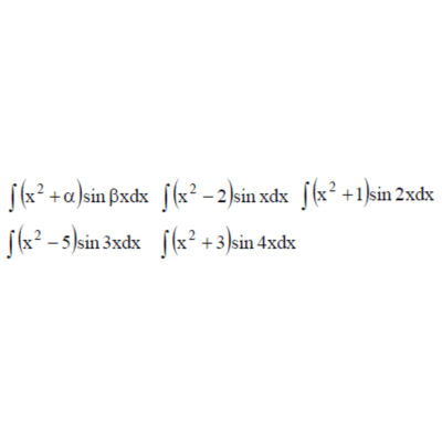 Решенный интеграл вида ∫(x^2+α)sinβxdx