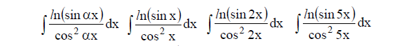 Решенный интеграл вида ∫ln(sinαx)/cos^2(αx)dx