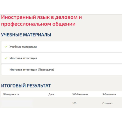Иностранный язык в деловом и профессиональном общении
