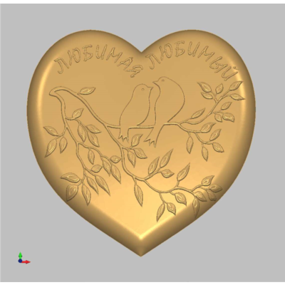 Валентинка «Две птички на сердце» (Модель 3636) STL