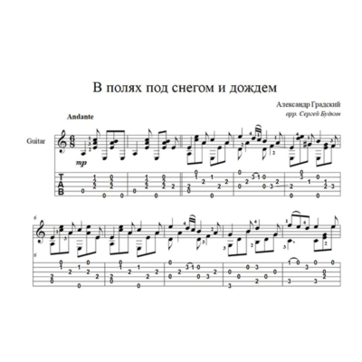 В полях под снегом и дождем (А. Градский) для гитары