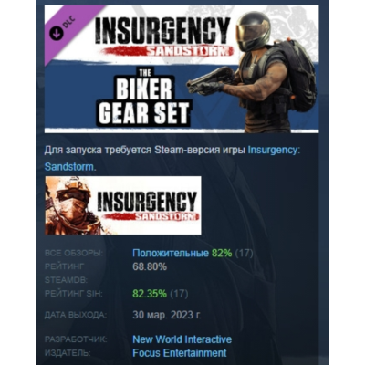 Insurgency: Sandstorm - Biker Gear Set DLC AUTODELIVERY STEAM РОССИЯ