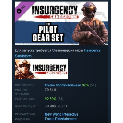 Insurgency: Sandstorm - Pilot Gear Set DLC DLC AUTODELIVERY STEAM РОССИЯ