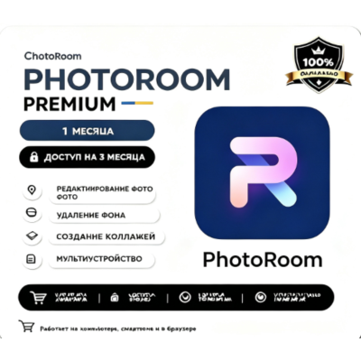 PhotoRoom Pro 1 месяц доступа к удалению фотокомнаты