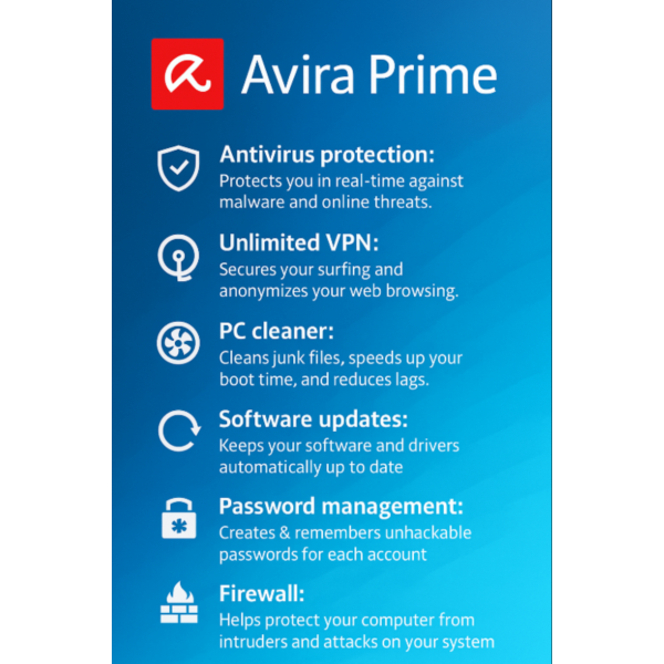 Avira Prime 3 месяца для 5 устройств