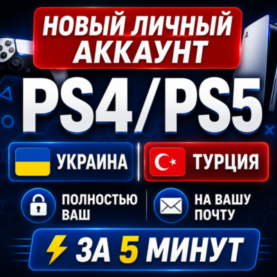 ⚡️Личный украинский / турецкий аккаунт PS - готов за 5 минут!