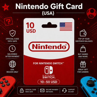 Nintendo Gift Card (США) 10–50 USD | Код пополнения Nintendo