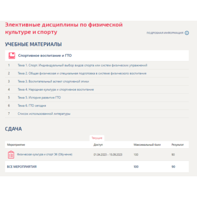 Физическая культура и спорт Э6 (Обучение).Тест Синергия