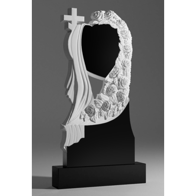 3D модель памятника для ЧПУ фрезеровки - Сердце и розы