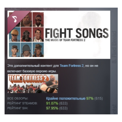 Fight Songs: The Music Of Team Fortress 2 АВТОДОСТАВКА STEAM РОССИЯ