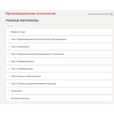 Организационная психология.Итоговый тест Синергия/МТИ