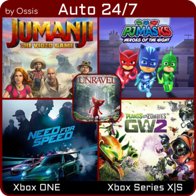 24/7 XBOX Jumanji The Video Game, PJ Masks Heroes of the Night, Plants vs. Zombies G