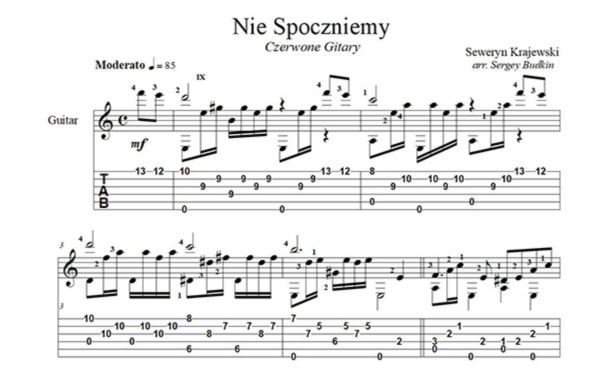 Nie Spoczniemy (Czerwone gitary) для гитары