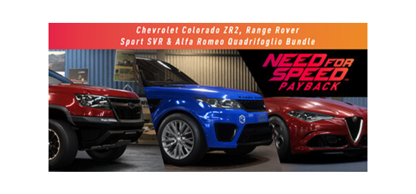 Need for Speed Payback: Chevrolet Colorado ZR2, Range Rover Sport SVR & Alfa Romeo