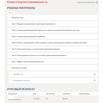 Клиентоориентированность.Итоговый тест Синергия/МТИ