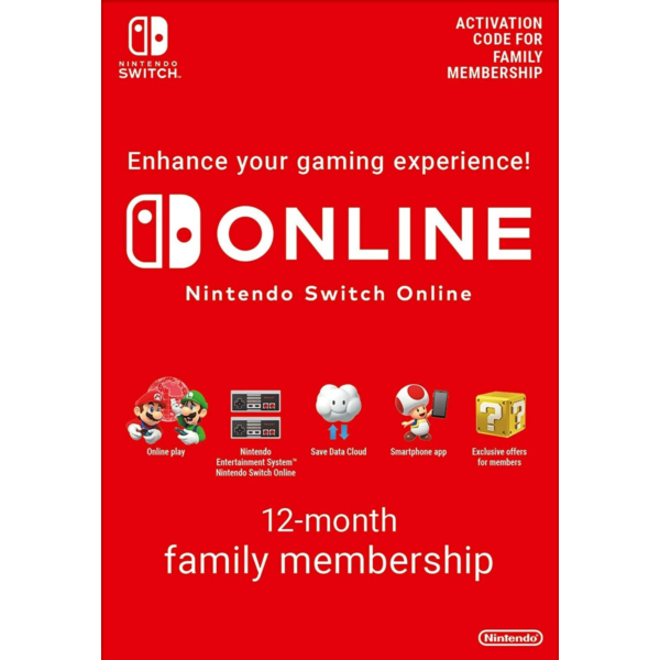 Nintendo Switch Online Семейная Подписка 12 МЕС (EU)