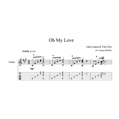 Oh My Love (Джон Леннон) для гитары