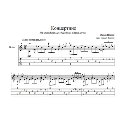Концертино Мелодии белой ночи (Исаак Шварц) на гитаре