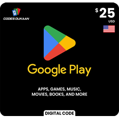 ✅ GOOGLE PLAY GIFT CARD  $25 USD (USA 🇺🇸) 🔥💯