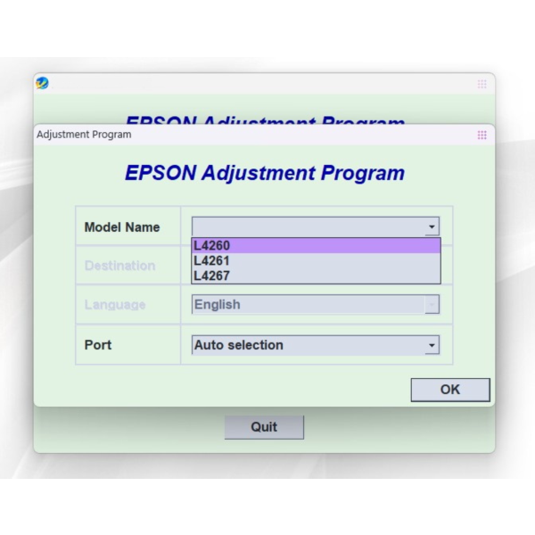 EPSON AdjProg Reset L4260 L4261 L4267