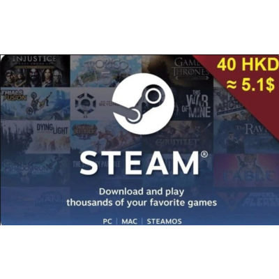✅ STEAM WALLET GIFT CARD 40 HKD $ Гонконг 🎁