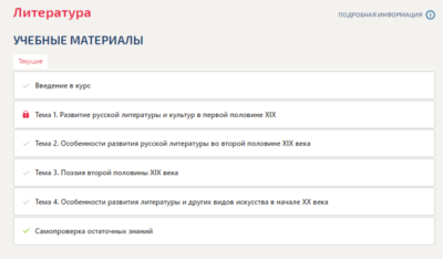 Литература.Итоговый тест для самопроверки Синергия/МТИ