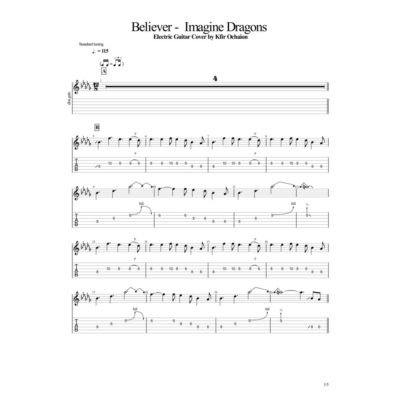 Табы Kfir Ochaion - Imagine Dragons - Believer