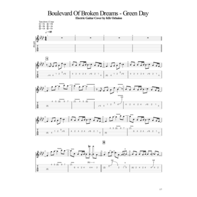 Табы Kfir Ochaion GreenDay - Boulevard Of Broken Dreams