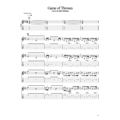 Табы Kfir Ochaion - Game of Thrones - Guitar Cover