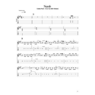 Табы Kfir Ochaion - Linkin Park - Numb -Electric Guitar