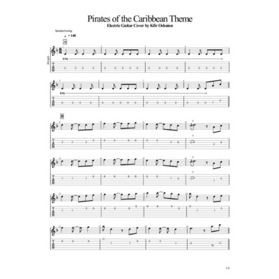 Табы Kfir Ochaion - Pirates of the Caribbean - Metal