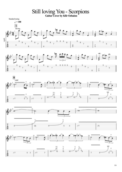 Табы Kfir Ochaion - Scorpions - Still loving You