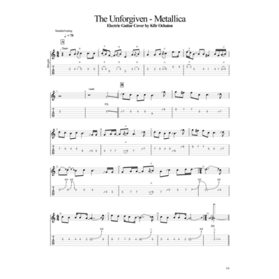 Табы Kfir Ochaion - Metallica - The Unforgiven - Electr