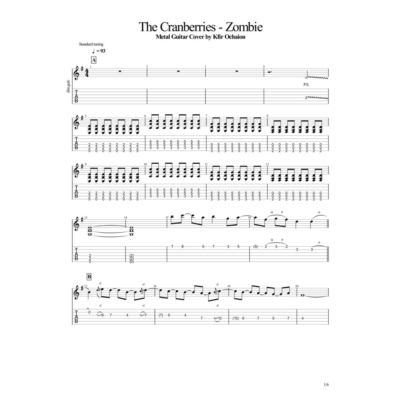 Табы Kfir Ochaion - The Cranberries - Zombie - Metal
